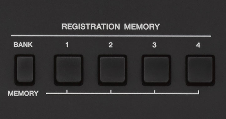 Photo of the Registration buttons on a PSR-E453